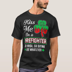 T-shirt Jour de la Saint Patrick m'embrasser im pompier ir