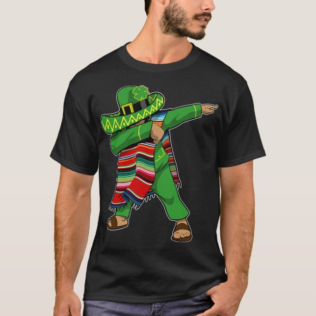 T-shirt Jour de la Saint Patrick Mexicain Irlandais Dabbin (Devant)