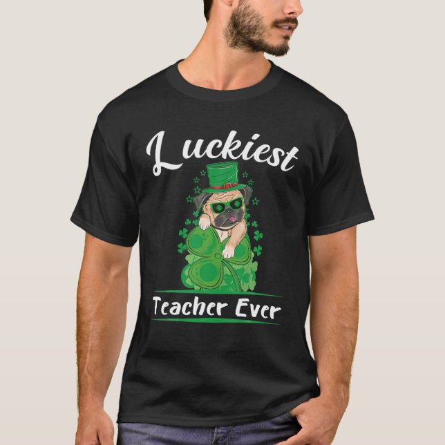 T-shirt Jour de la Saint Patrick Pajama Luckiest enseignan (Devant)
