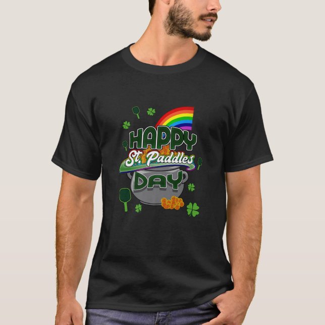 T-shirt Jour de la Saint Patrick Pickleball Paddle (Devant)