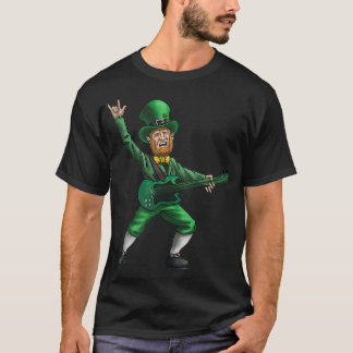T-shirt Jour de la Saint Patrick Rock et Roll Leprechaun G