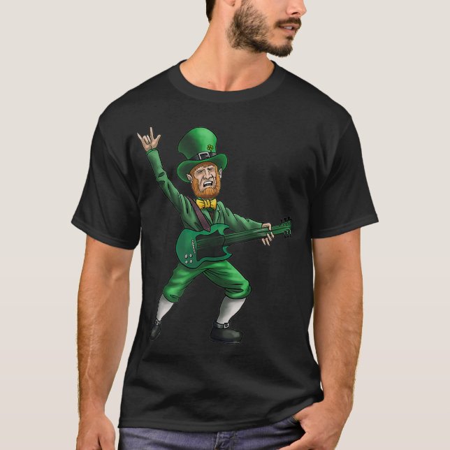 T-shirt Jour de la Saint Patrick Rock et Roll Leprechaun G (Devant)
