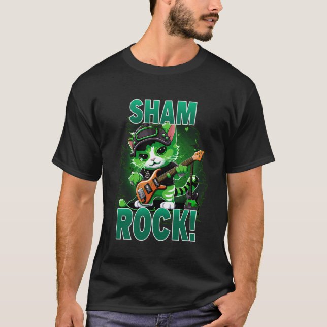 T-shirt Jour de la Saint Patrick Sham Rock Cats St Paddys  (Devant)
