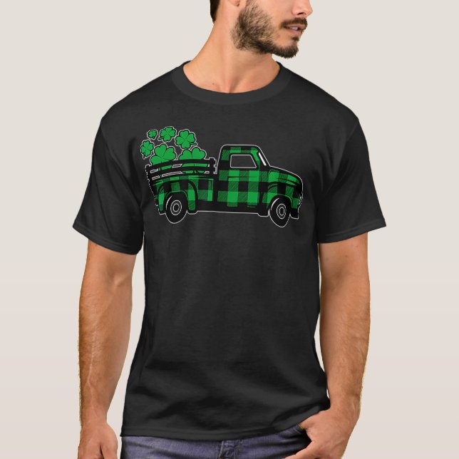 T-shirt Jour de la Saint Patrick Shamrock de camion vert (Devant)
