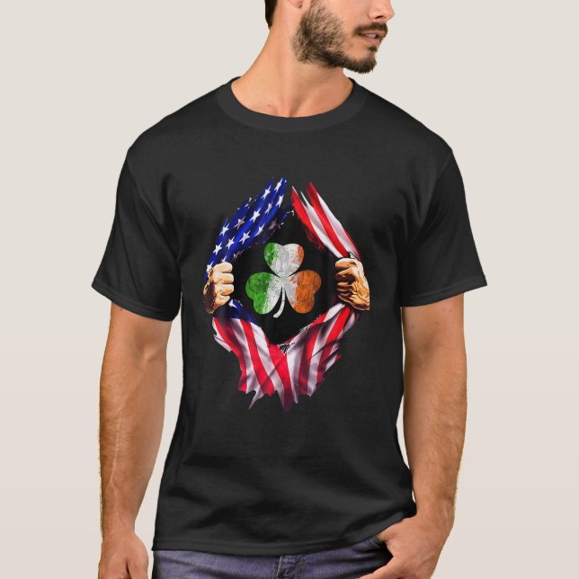 T-shirt JOUR DE LA SAINT PATRICK Shamrock du drapeau irlan (Devant)