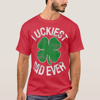 T-shirt Jour de la Saint Patrick Shamrock Luckiest Papa ir