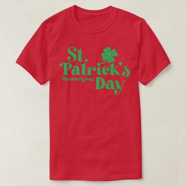 T-shirt Jour de la Saint Patrick Shenanigans Texte vert (Design devant)