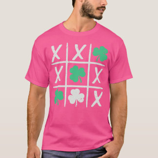 T-shirt Jour de la Saint Patrick TicTacToe Shamrock chance