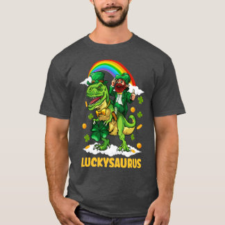 T-shirt Jour de la Saint Patrick Trex Dino Leprechaun T Re