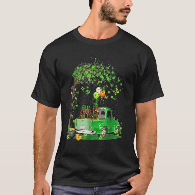 T-shirt Jour de la Saint Patrick Truck Irish Setter Shamro (Devant)