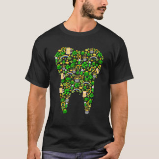 T-shirt Jour de la Saint Patrick Vert Plaid Dents Lucky Ca