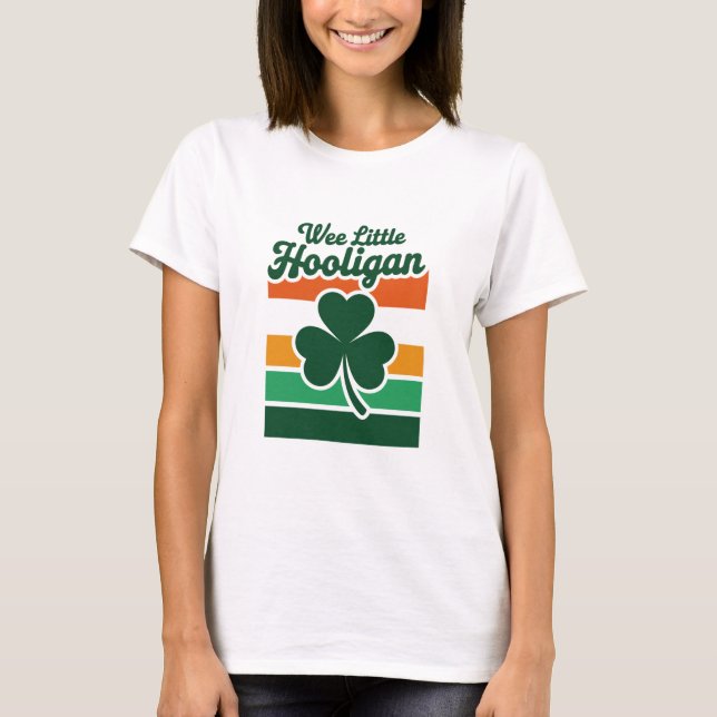 T-shirt Jour de la Saint Patrick Wee Little Hooligan Drôle (Devant)