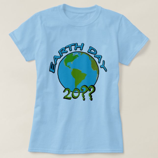 T-shirt Jour de la terre avec l'année faite sur commande (Design devant)