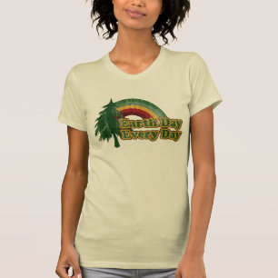 T-shirt Jour de la terre chaque jour, rétro arbre