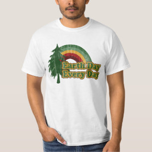 T-shirt Jour de la terre chaque jour, rétro arc-en-ciel