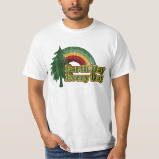 T-shirt Jour de la terre chaque jour, rétro arc-en-ciel