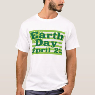 T-shirt Jour de la terre drapeaux des Etats-Unis de vert
