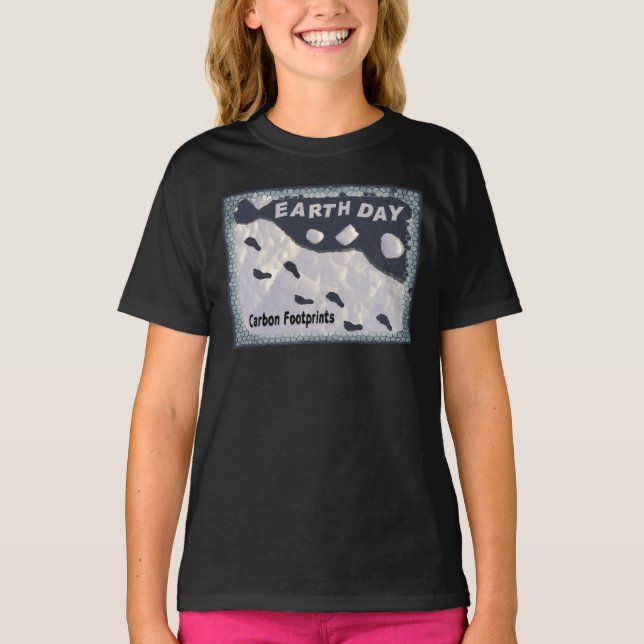T-shirt Jour de la Terre - Empreintes carbone (Devant)