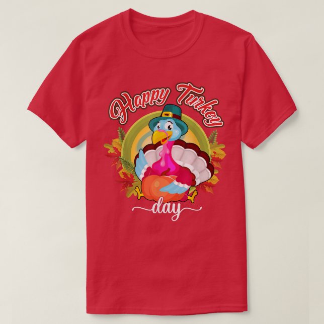 T-shirt Jour de l'Action de grâce Présente Joyeuse fête de (Design devant)