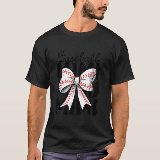 T-shirt Jour de l'Amour De Baseball Mimi Coquette Bow (Devant)