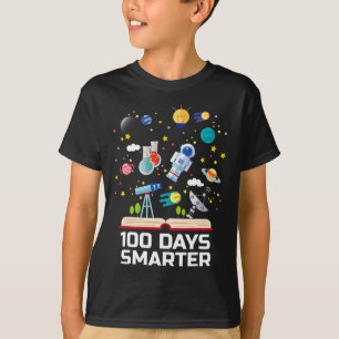 T-shirt Jour De L'École 100 Jours Smarter Livres Space Lov