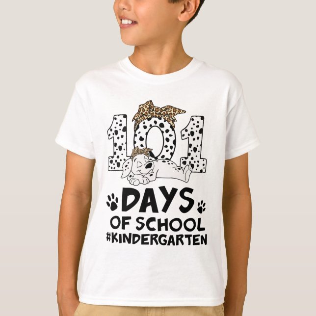 T-shirt Jour De L'École Chien Dalmatien 100 Jours De Mater (Devant)