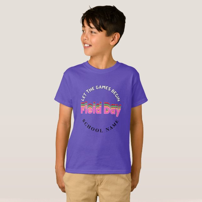 T-shirt Jour de l'école couleur violet Équipe Cheer Squad (Devant entier)