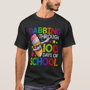 T-shirt Jour De L'École Crayons Dabbing 100 Jours Enfants
