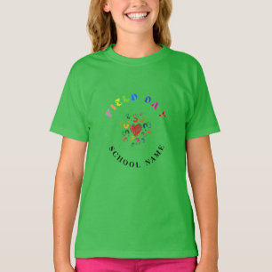 T-shirt Jour de l'école enfant couleur verte Équipe Cheer