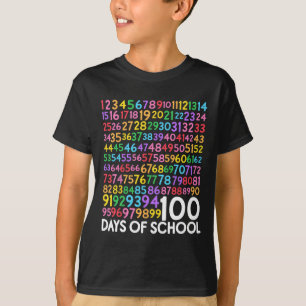 T-shirt Jour De L'École Enseignant Enfants 100 Jours Numér