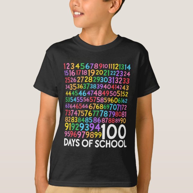 T-shirt Jour De L'École Enseignant Enfants 100 Jours Numér (Devant)
