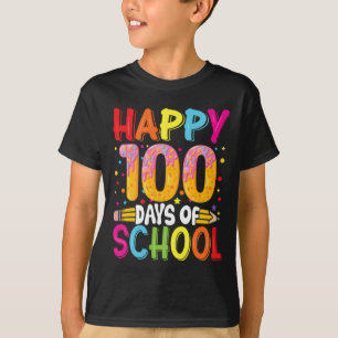 T-shirt Jour De L'École Enseignants Enfants Joyeux 100 Jou