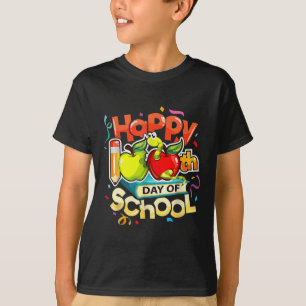 T-shirt Jour De L'École Enseignants Enfants Joyeux 100 Jou