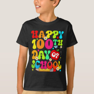 T-shirt Jour De L'École Enseignants Enfants Joyeux 100 Jou