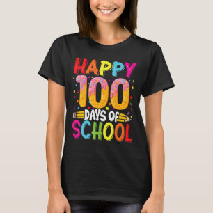 T-shirt Jour De L'École Enseignants Enfants Joyeux 100 Jou