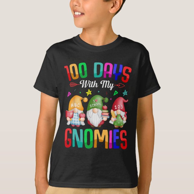 T-shirt Jour De L'École Gnome Enseignants Étudiants 100 Jo (Devant)