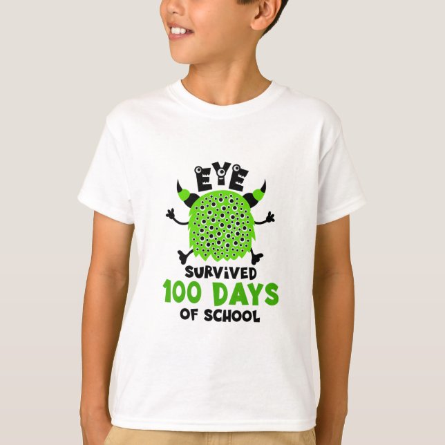 T-shirt Jour De L'École Monster Garçons Enfants Oeil Survé (Devant)