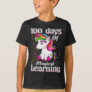 T-shirt Jour De L'École Unicorne Filles 100 Jours De L'Éco