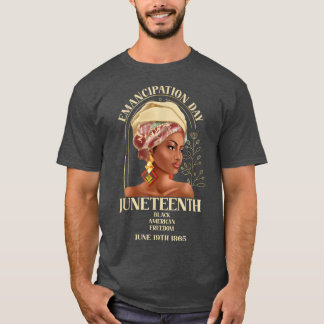 T-shirt Jour de l'Émancipation 1865 Liberté Black Gir