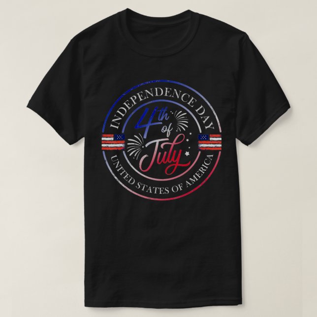 T-shirt Jour de l'Indépendance 4 juillet pour la vetera am (Design devant)