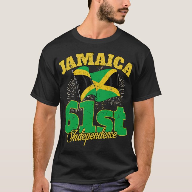 T-shirt Jour de l'Indépendance de la Jamaïque 61e annivers (Devant)