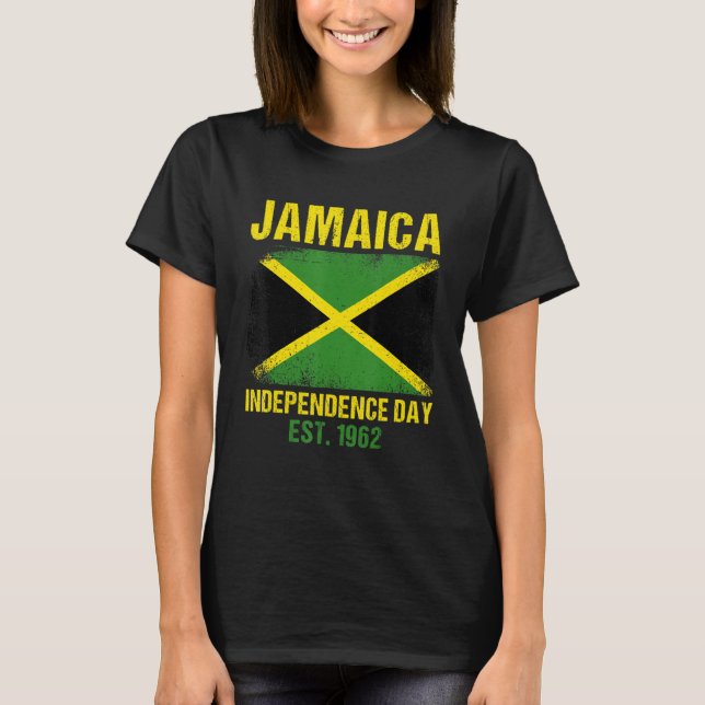 T-shirt Jour de l'indépendance de la Jamaïque Fière Jamaïc (Devant)