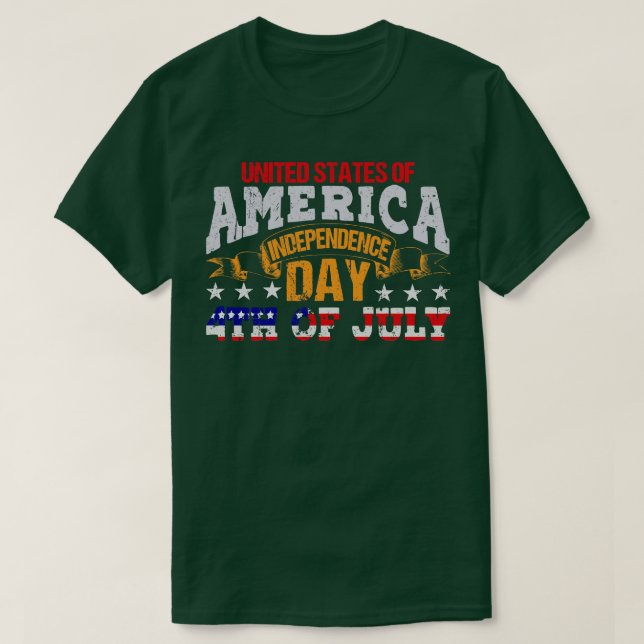 T-SHIRT JOUR DE L'INDÉPENDANCE DES ÉTATS-UNIS D'AMÉRIQUE (Design devant)