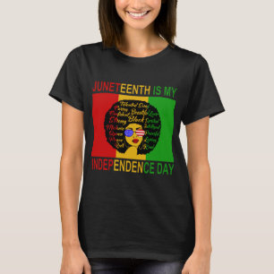 T-shirt Jour de l'Indépendance du 12° Jour Afro Lady Shirt