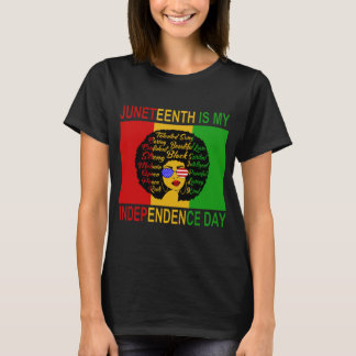 T-shirt Jour de l'Indépendance du 12° Jour Afro Lady Shirt