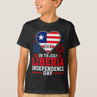 T-shirt Jour de l'indépendance du Libéria 1847 Cœur patrio