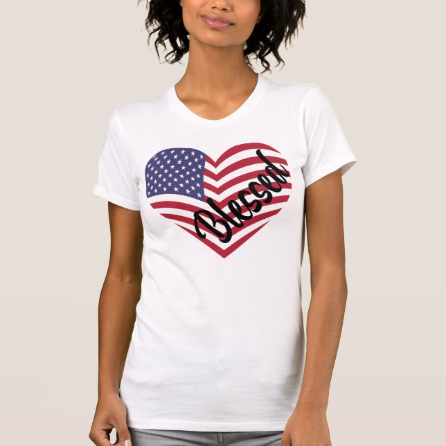 T-shirt jour de l'indépendance jour amour drapeau américai (Devant)