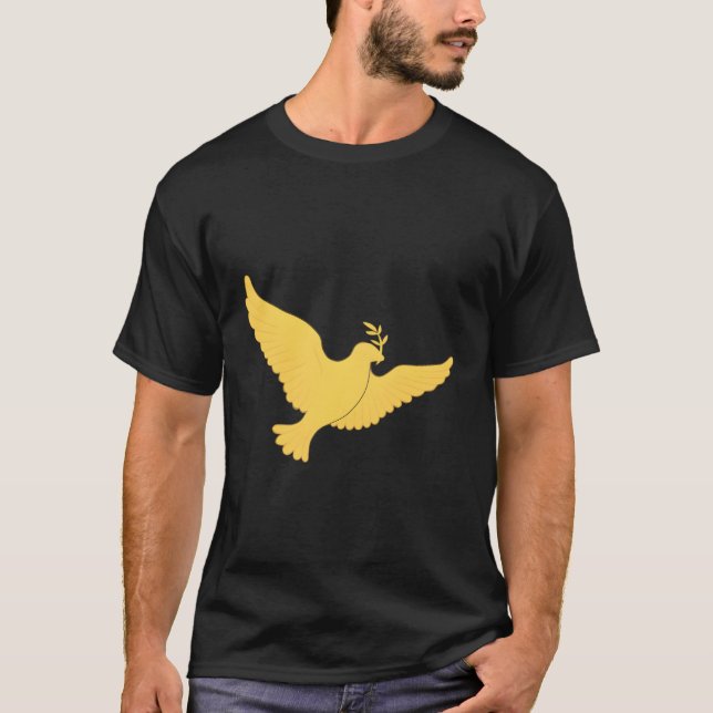 T-shirt Jour de l'investiture Gold Dove Brooch Olive Branc (Devant)