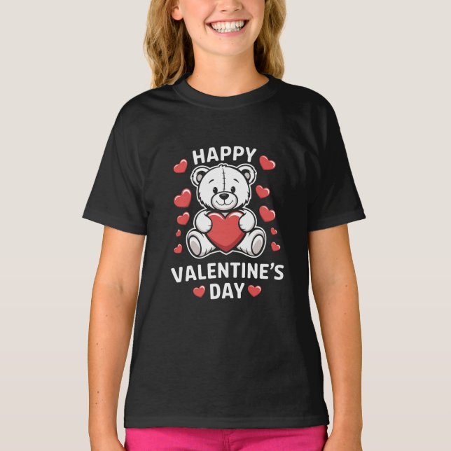 T-shirt Jour de l'ours Heureuse Sainte-Valentin (Devant)
