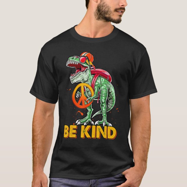 T-shirt Jour de l'Unité Dinosaur Rex Be Kind Anti-Bulbing  (Devant)